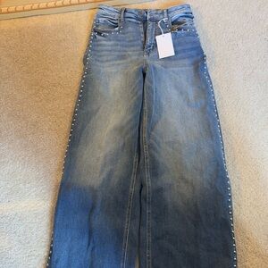 Cello Light Blue Flare Jeans with Studded Detail